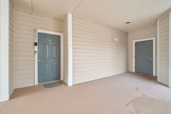 an empty room with closet