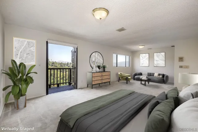 an empty room with closet and bathroom