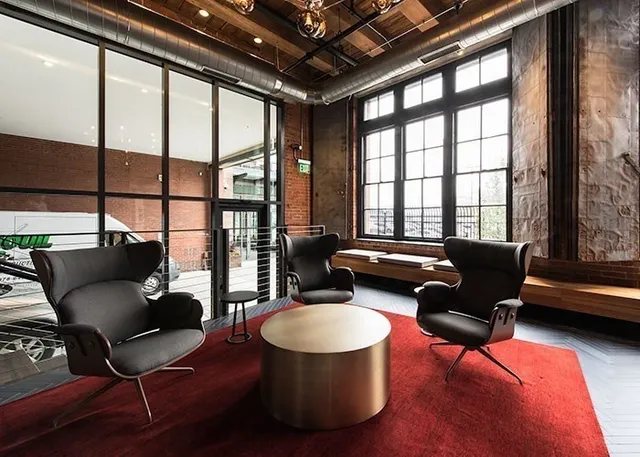 a living room with furniture