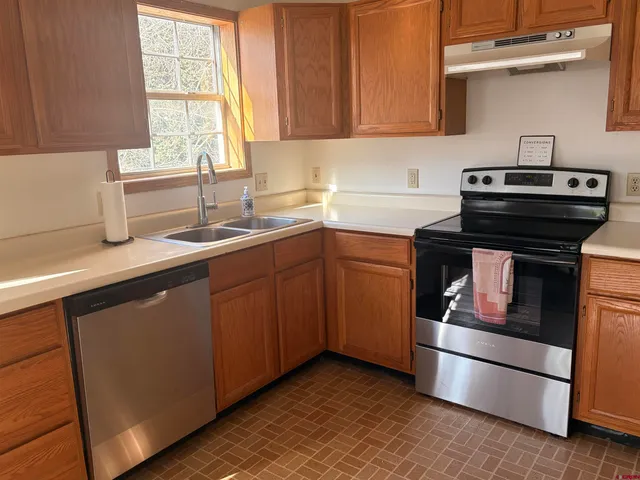 a view of a car garage from a window