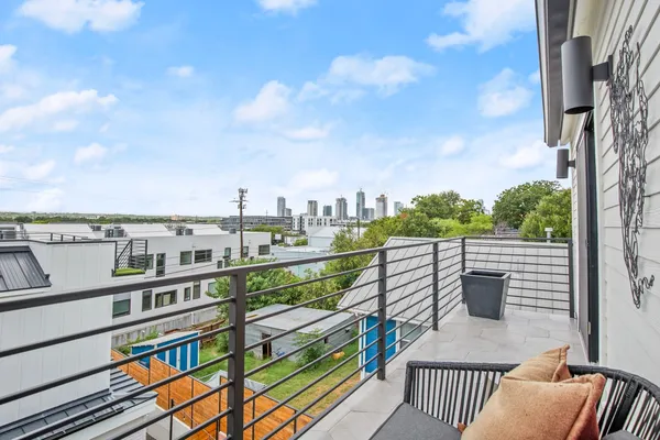 a view of city from a balcony