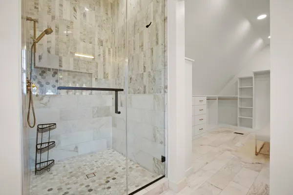 a bathroom with a shower