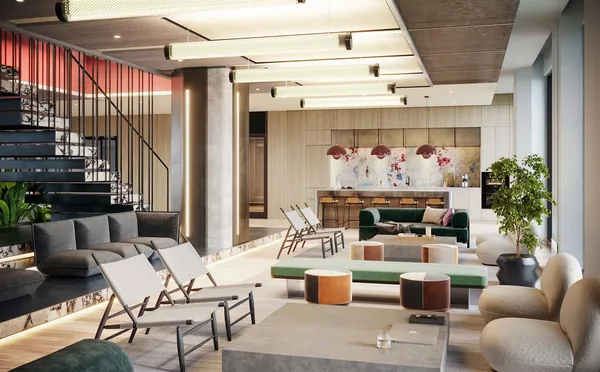 a spacious bedroom with a large bed and a large window