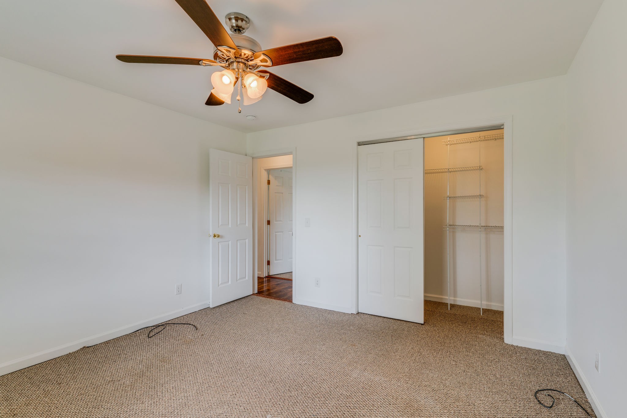 4614 Woodrow Wilson Road Springfield, TN 37172 - Photo 19 of 29 an empty room with closet and a chandelier fan