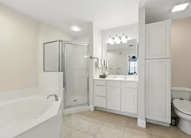 a bathroom with a bathtub shower sink and mirror