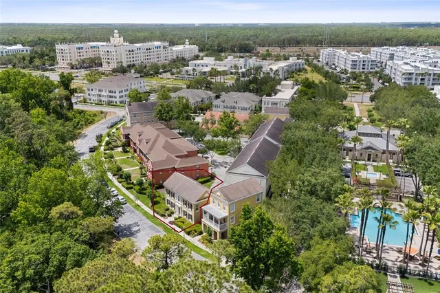 an aerial view of multiple house