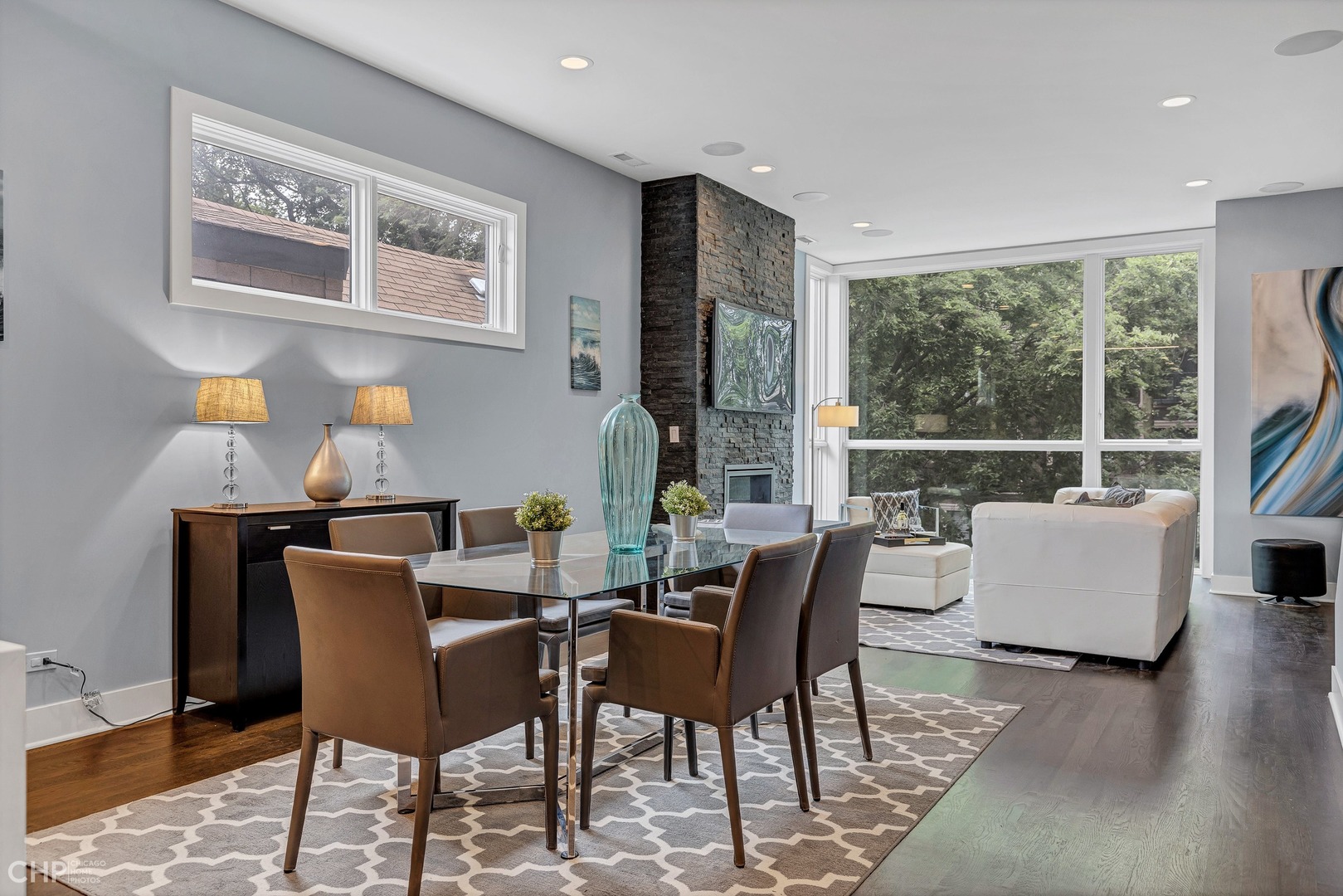 2030 West Rice Street, Unit 2 Chicago, IL 60622 - Photo 3 of 31 a dining room with furniture and wooden floor