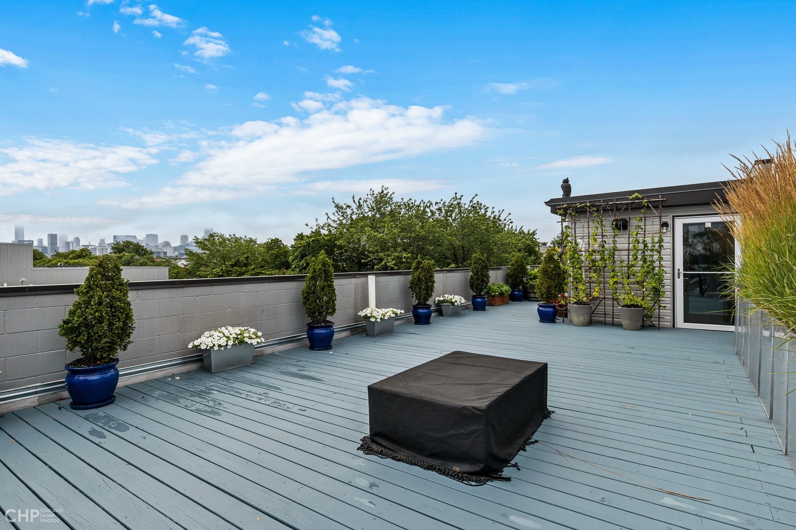 2030 West Rice Street, Unit 2 Chicago, IL 60622 - Photo 30 of 31 a roof deck view with a seating space and fir pit
