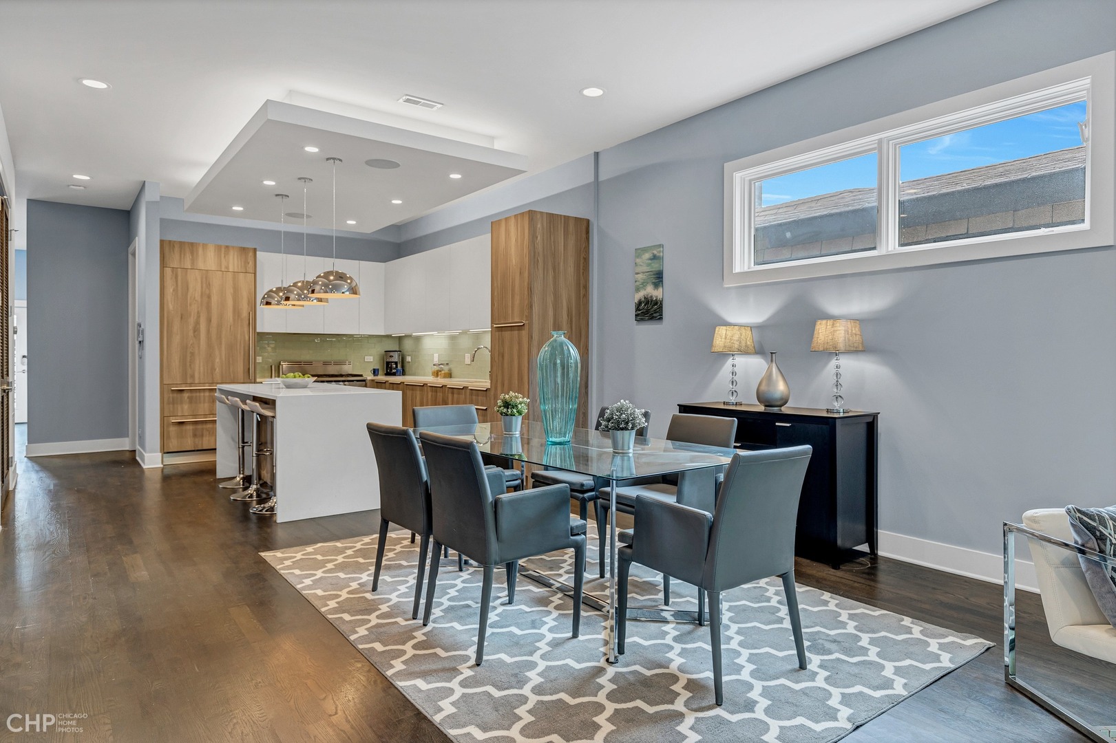 2030 West Rice Street, Unit 2 Chicago, IL 60622 - Photo 7 of 31 a dining room with furniture and wooden floor