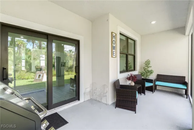 a living room with furniture