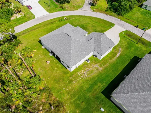 an aerial view of a house
