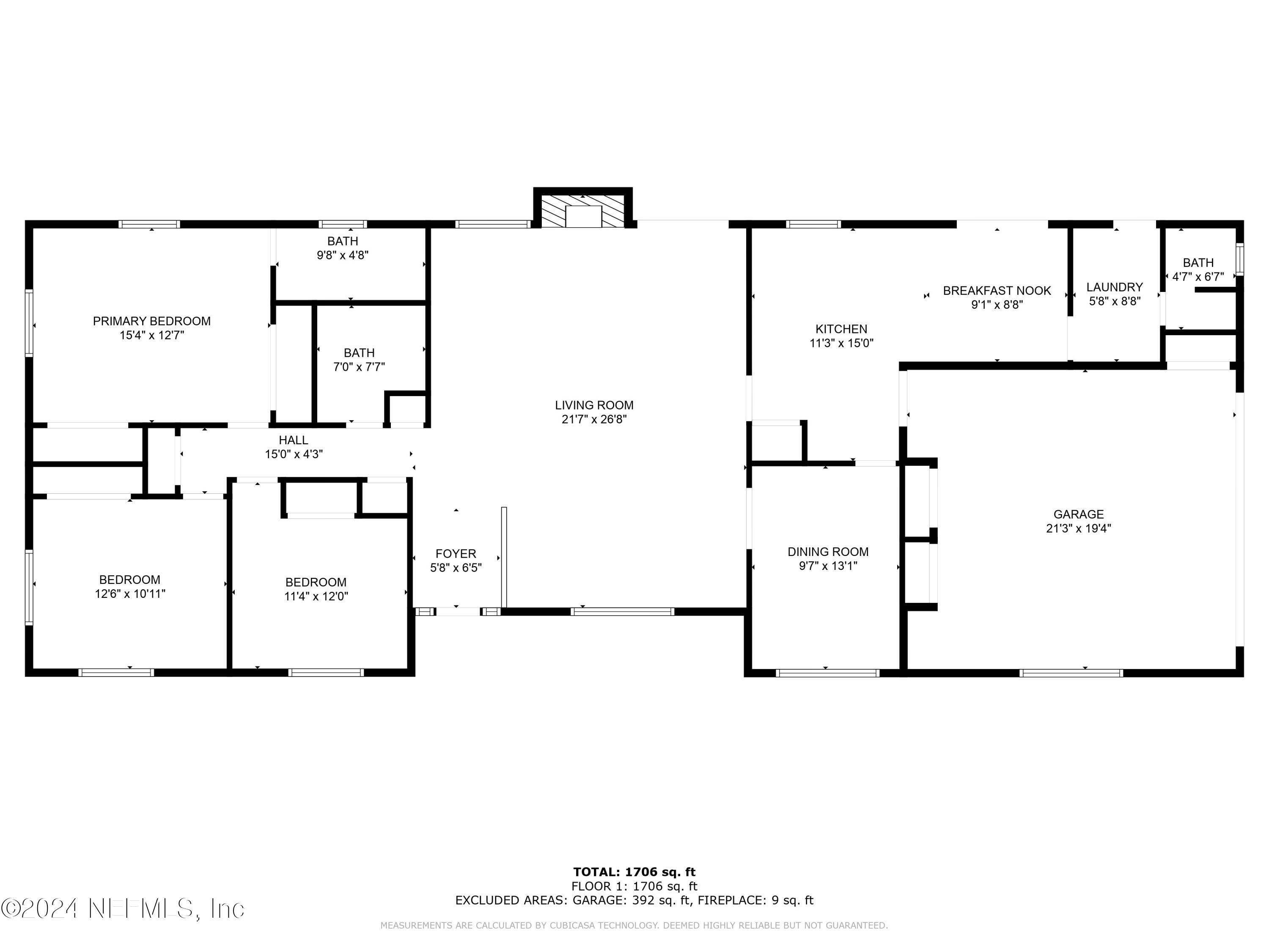 3153 Tiger Hole Road Jacksonville, FL 32216 - Photo 68 of 68 Floorplan with Approx. Measurements