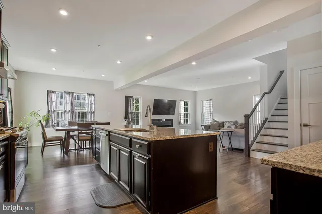 a view of a kitchen with cabinets