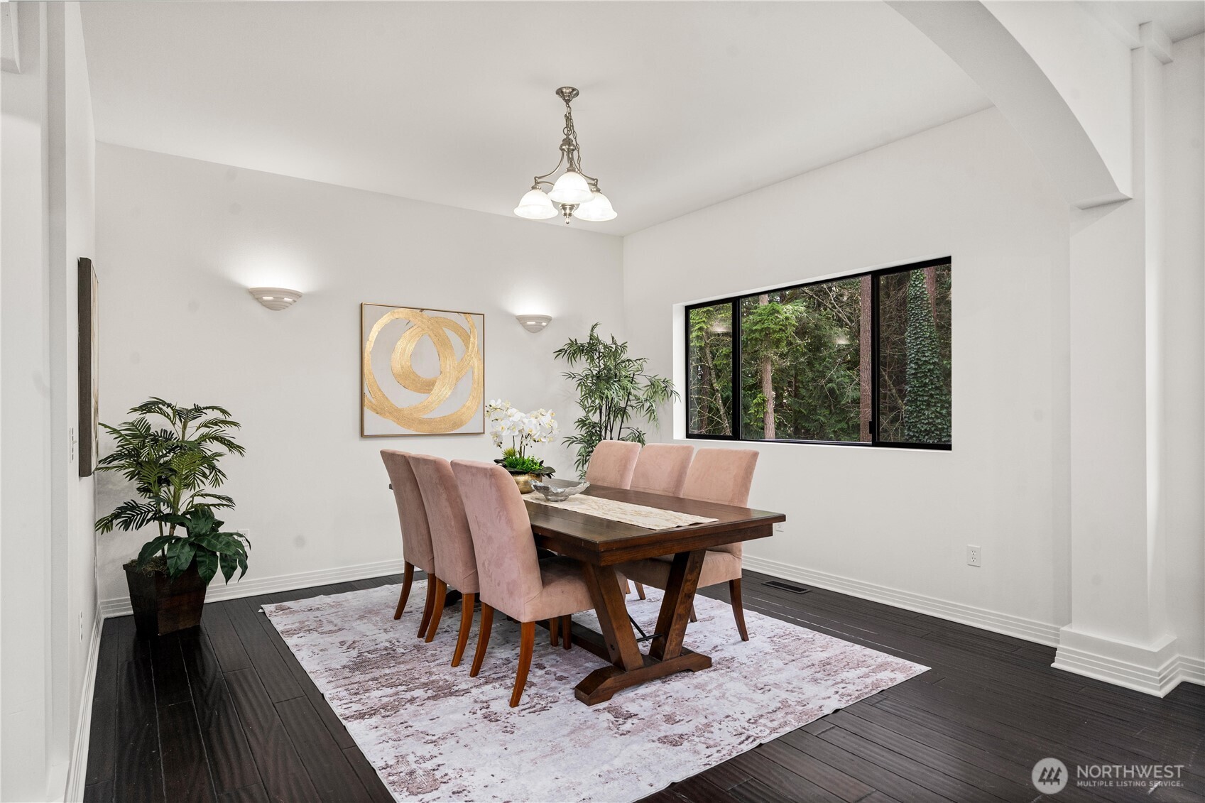 20709 Northeast 79th Street Redmond, WA 98053 - Photo 7 of 38 a view of a dining room with furniture window and wooden floor