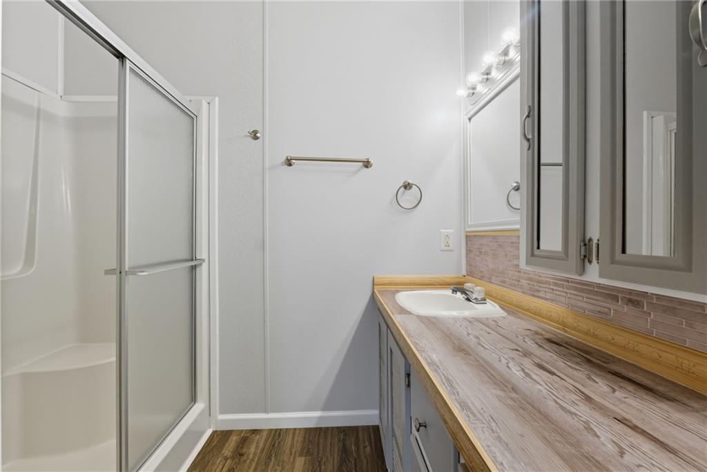 294 Old Ball Ground Road Canton, GA 30115 - Photo 32 of 40 a bathroom with a sink and a mirror