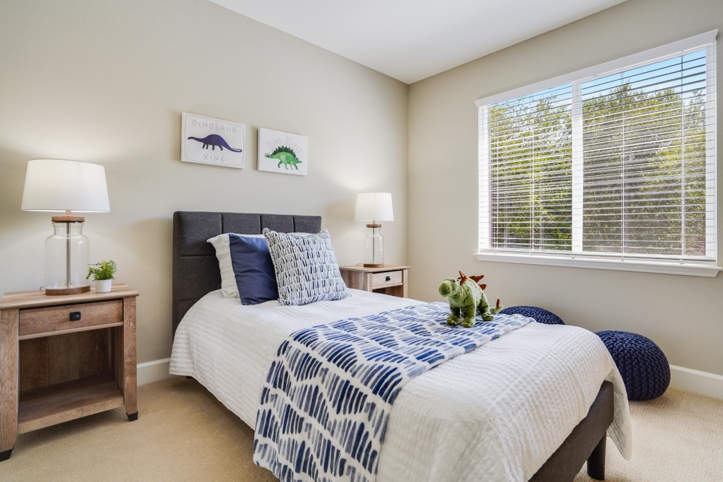 5929 Lantana Way San Ramon, CA 94582 - Photo 38 of 61 a bedroom with a bed and a lamp on dresser