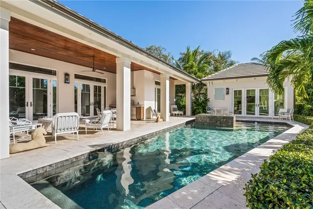 a view of house with patio outdoor seating
