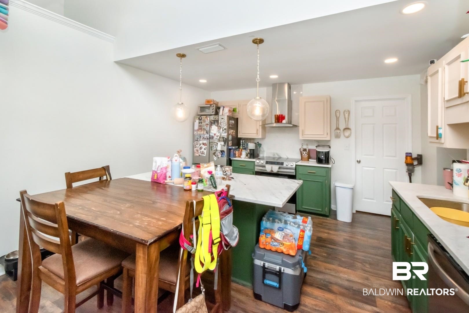 6208 Cottage Hill Road Mobile, AL 36609 - Photo 10 of 20 Dining room featuring dark wood-type flooring and recessed lighting