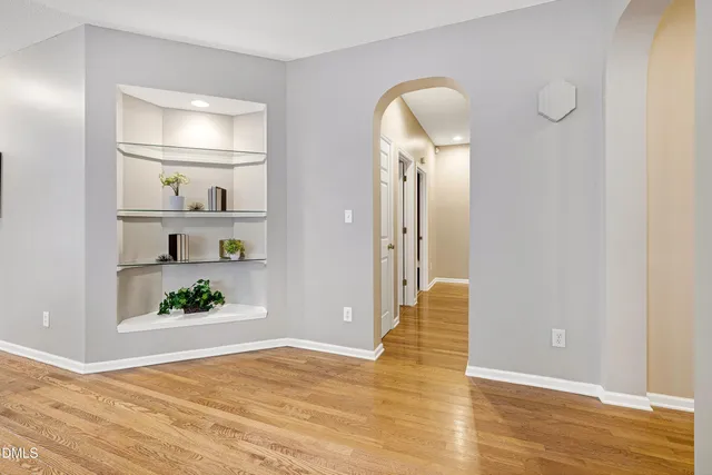 a view of livingroom with wooden floor