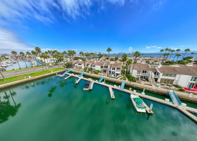 a view of a lake with a city