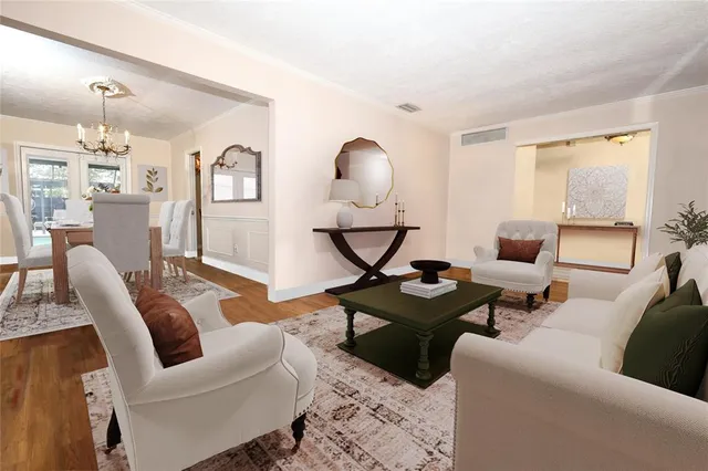 a living room with furniture