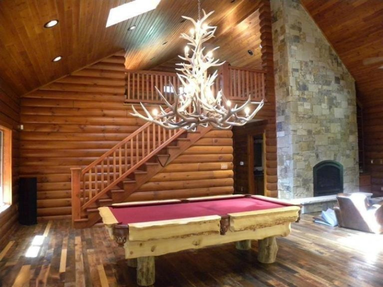 6121 Johnson Road Coloma, MI 49038 - Photo 6 of 26 Chadelier and custom pool table