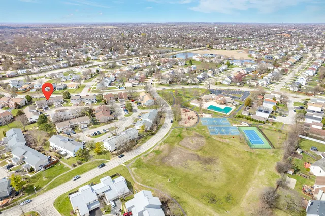 an aerial view of a city