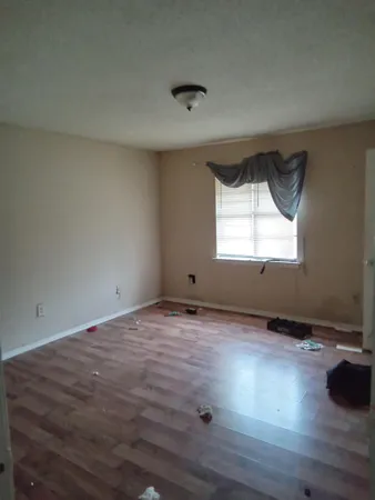 an empty room with a window