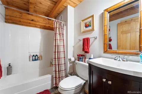 a bathroom with a sink a mirror a toilet and a shower