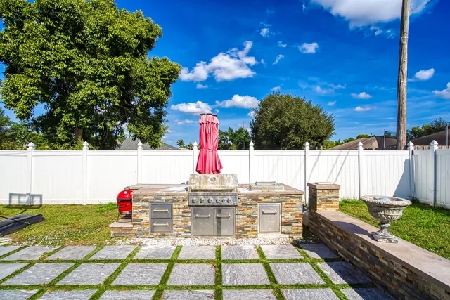 a view of a terrace with seating space