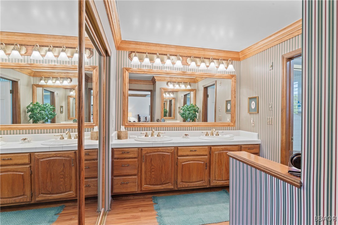 524 Golf Course Road Lake Arrowhead, CA 92352 - Photo 26 of 50 a view of a kitchen with a sink and a large window