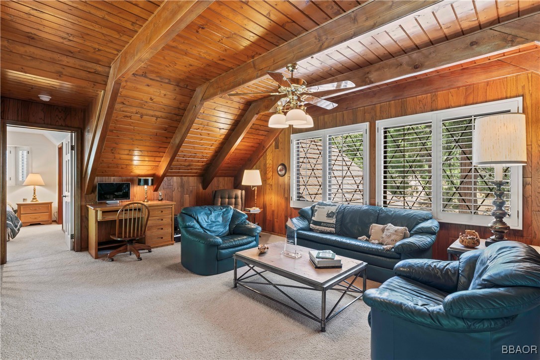 524 Golf Course Road Lake Arrowhead, CA 92352 - Photo 32 of 50 a living room with furniture and a large window