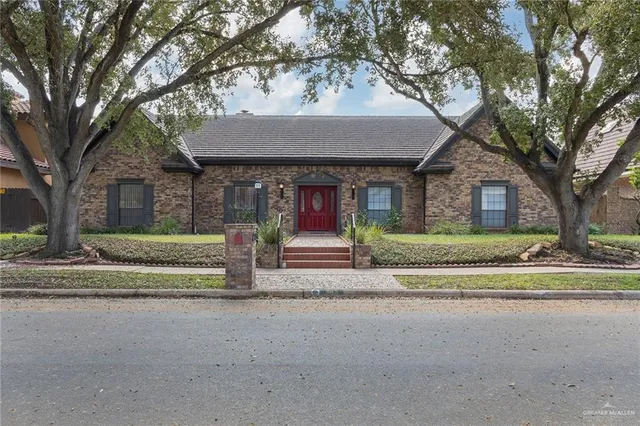 front view of house with a garden