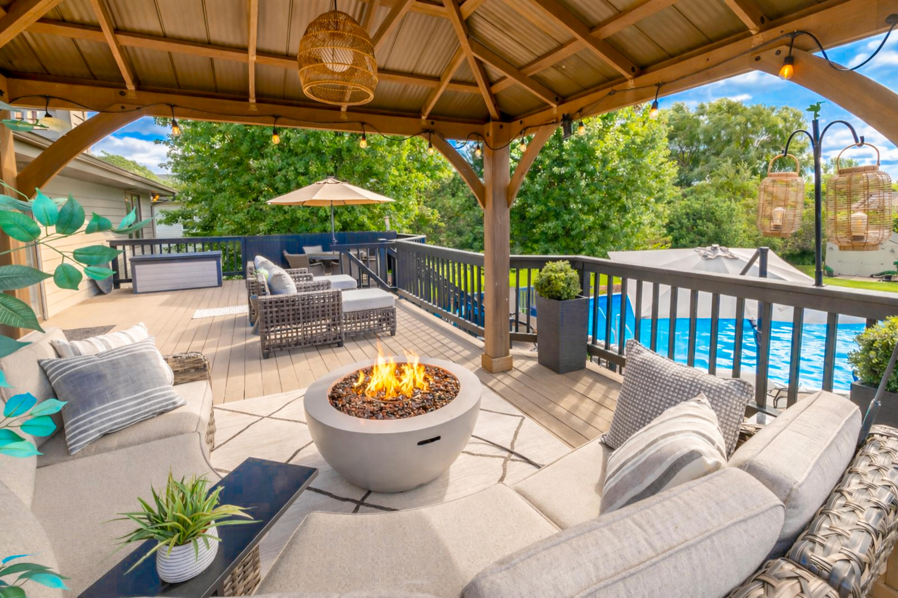 618 2 Rivers Drive Mukwonago, WI 53149 - Photo 4 of 59 Gazebo With Lighting & Shade System