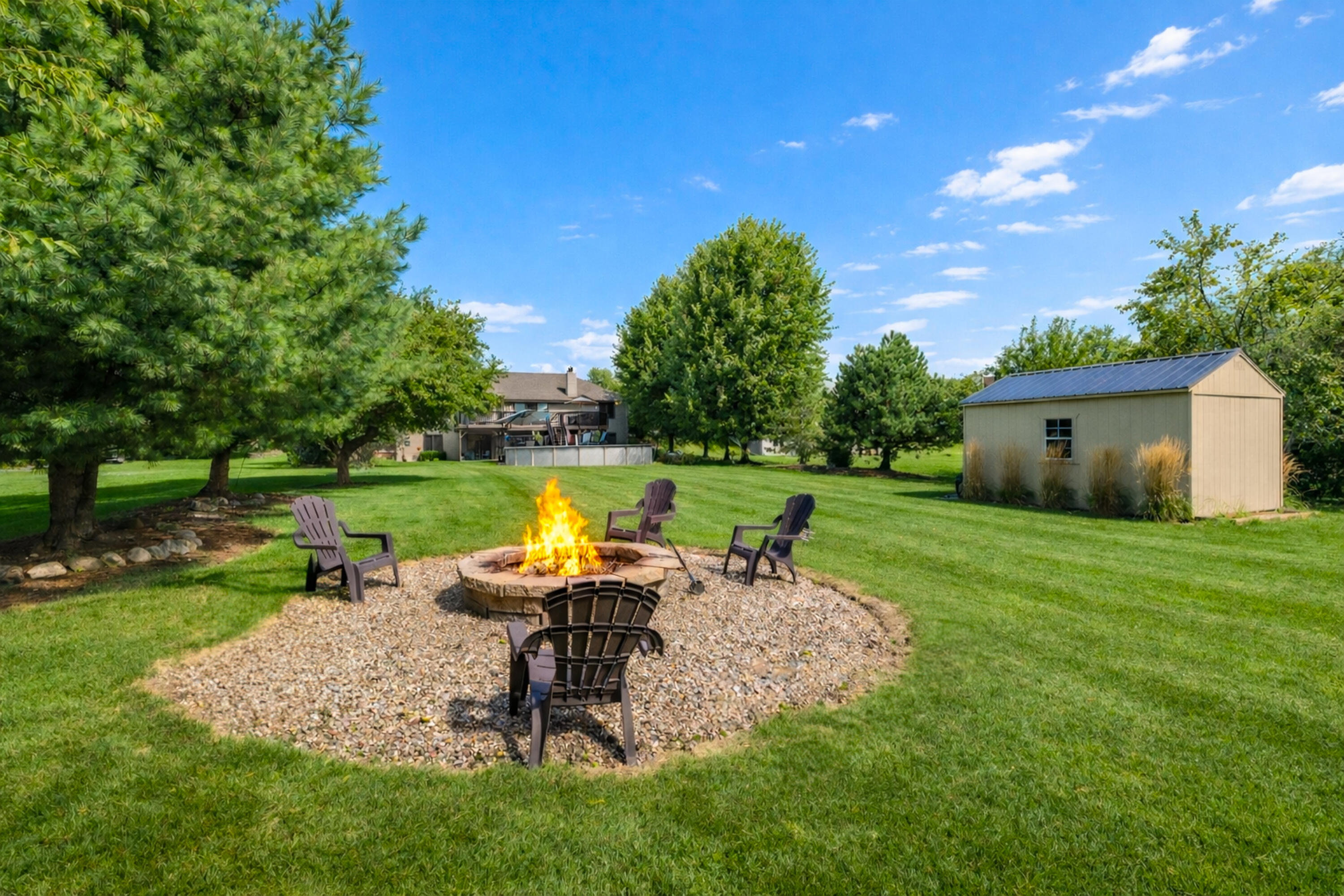 618 2 Rivers Drive Mukwonago, WI 53149 - Photo 51 of 59 Fire Pit Area and Outbuilding