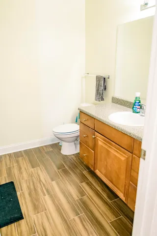 a bathroom with a sink and a toilet