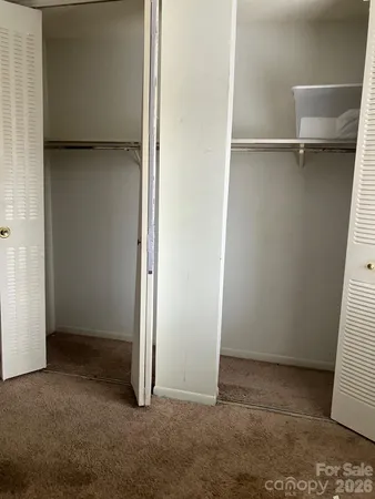 an empty room with a door