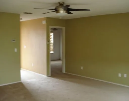 an empty room with closet