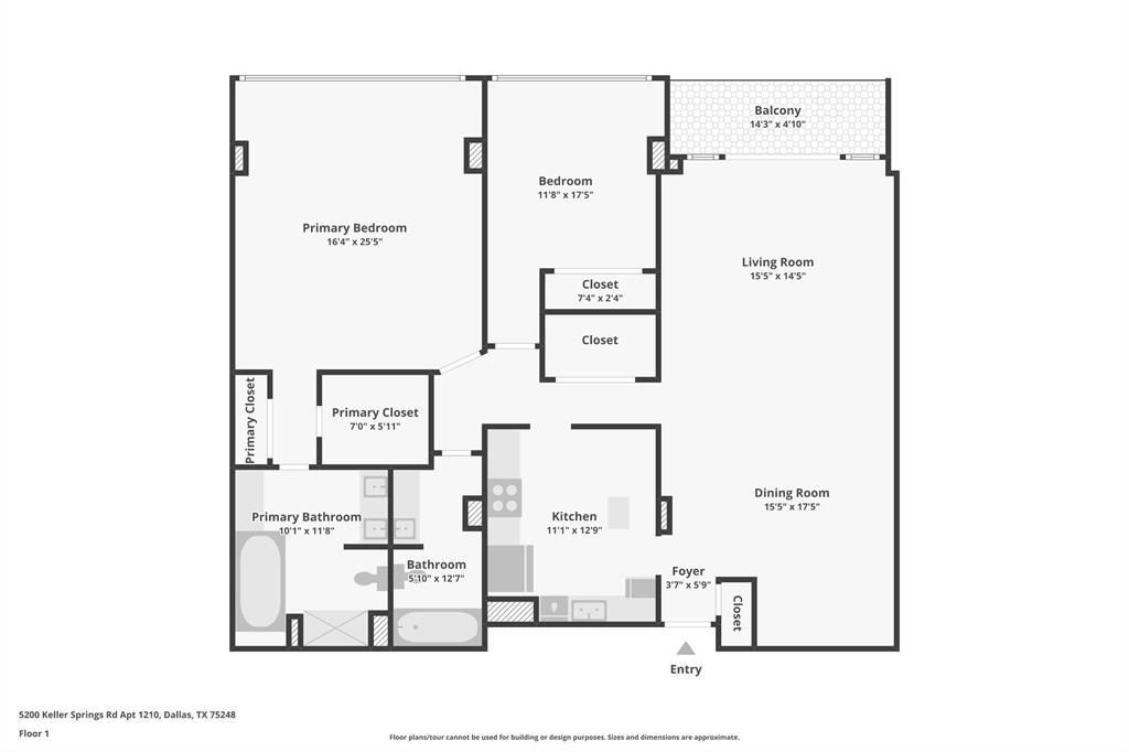 5200 Keller Springs Road, Unit 815 Dallas, TX 75248 - Photo 21 of 35 a picture of a floor plan