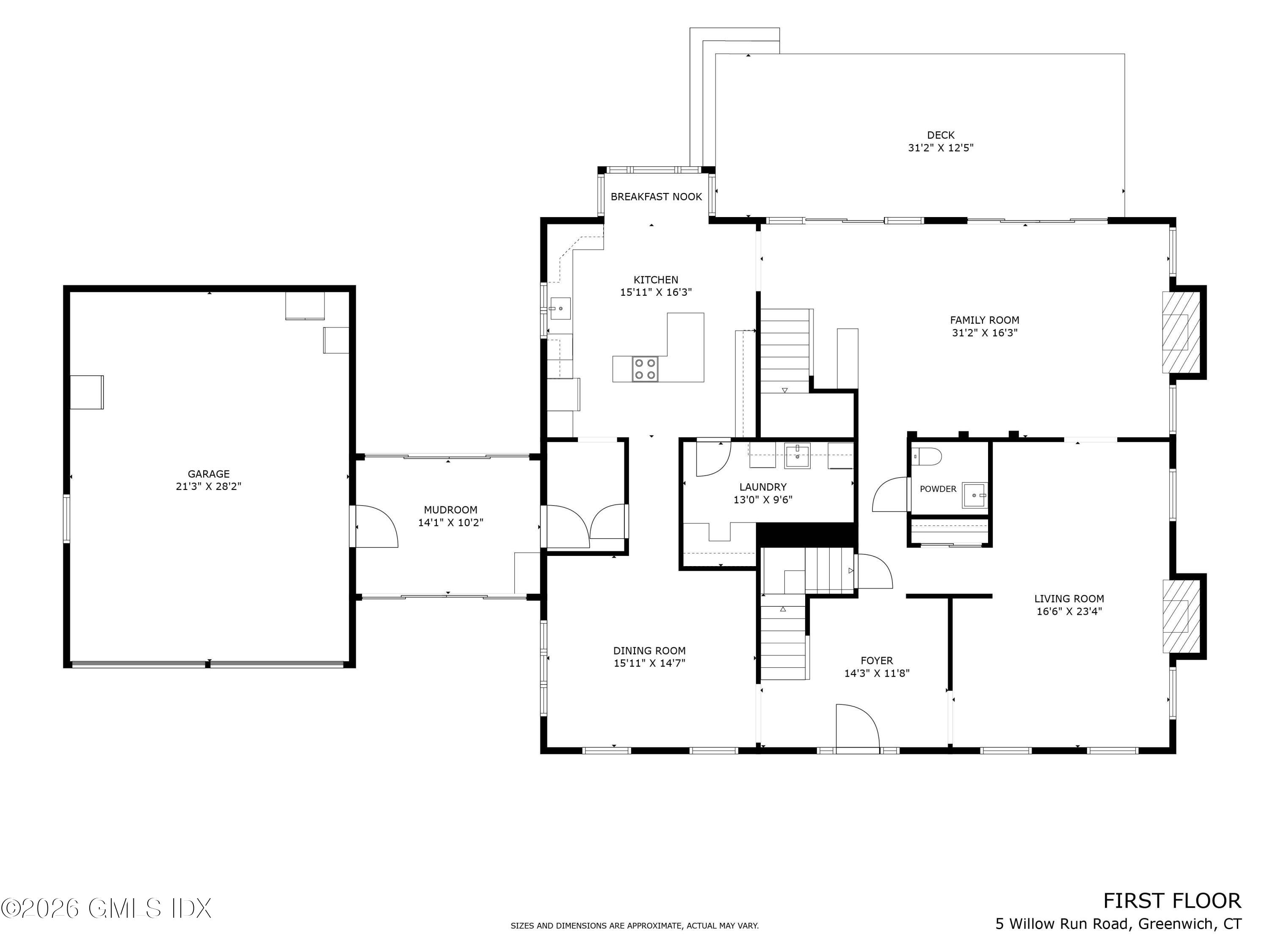 5 Willow Run Road Greenwich, CT 06831 - Photo 41 of 44 First Level Floor Plan