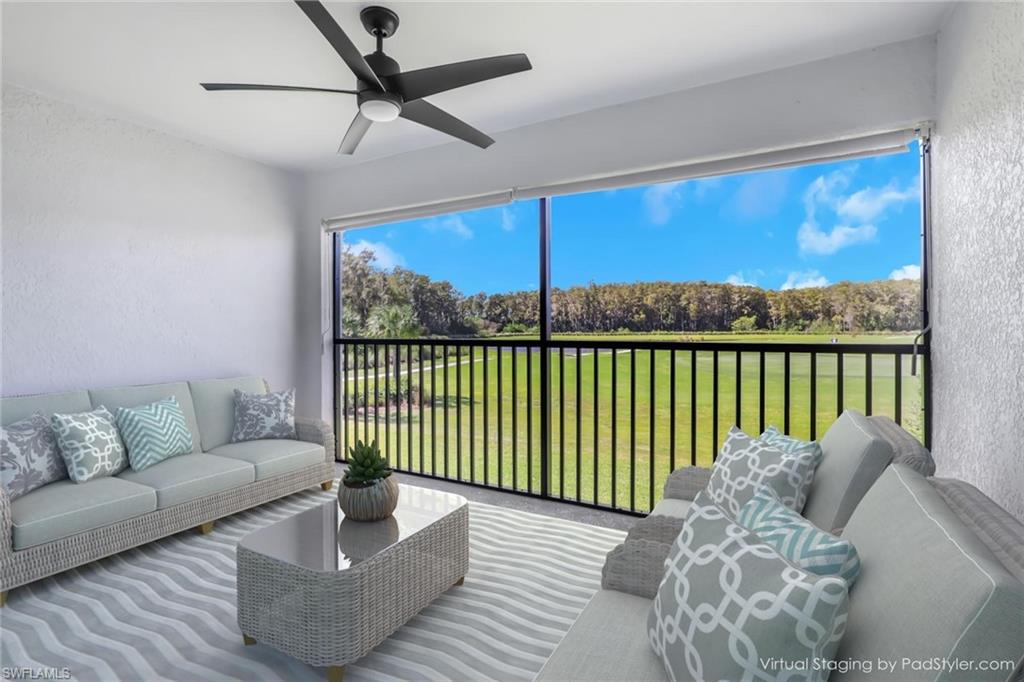 6047 Ellerston Way, Unit 2125 Ave Maria, FL 34142 - Photo 2 of 41 Back lanai on golf course - virtually staged