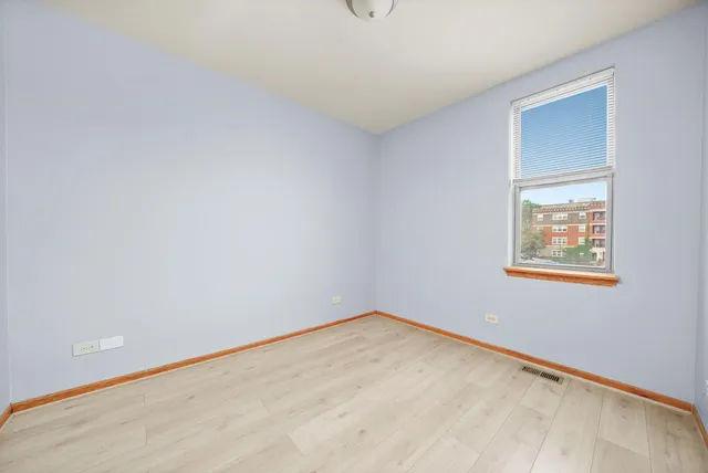 an empty room with a workbench