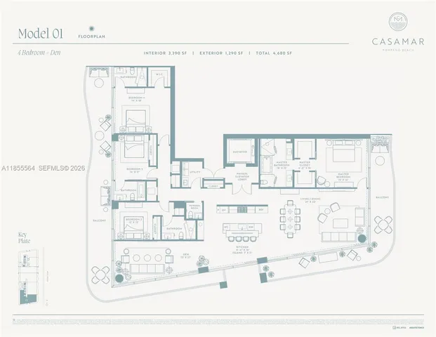 $4,598,000 | 900 North Ocean Boulevard, Unit 801, Pompano Beach, FL 33062