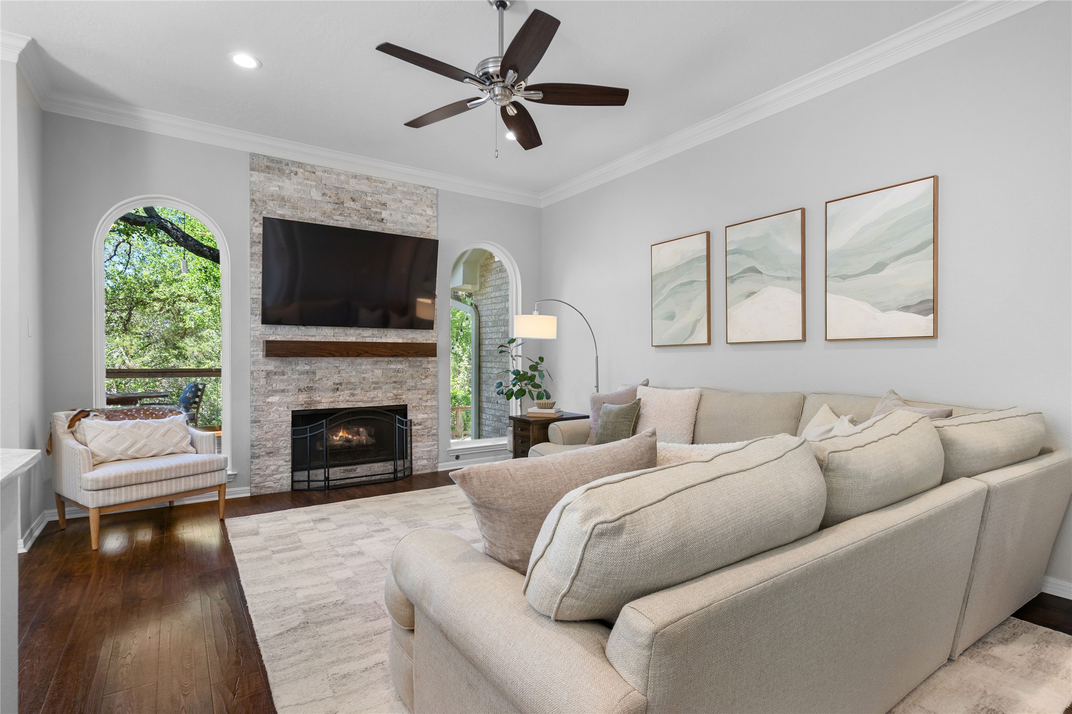 10744 Chestnut Ridge Road Austin, TX 78726 - Photo 18 of 34 Secondary Living Room with Fireplace