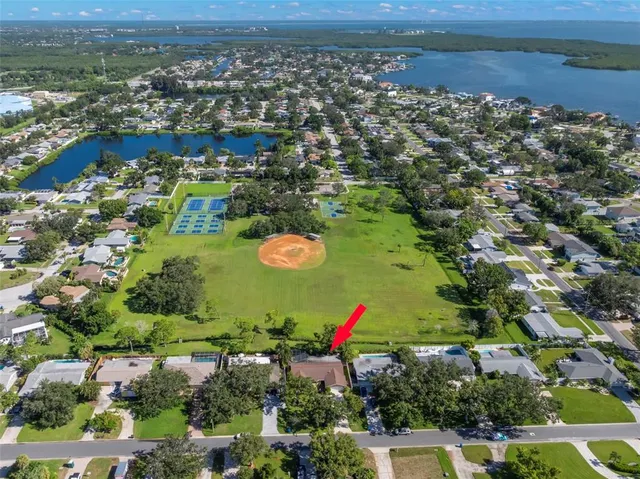 an aerial view of a city