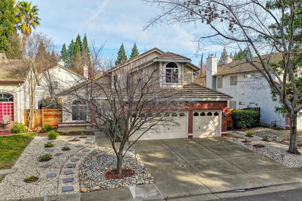 a view of a street with a tree in the background