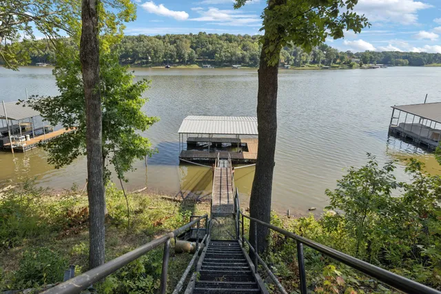 a view of a lake from a balcony
