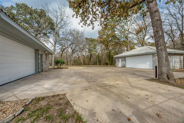 a view of backyard of house