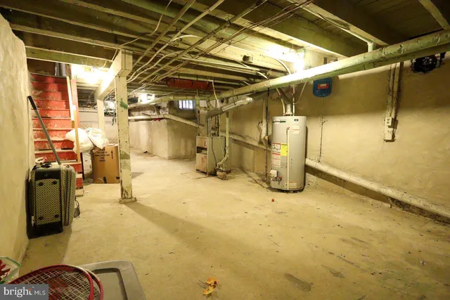 a view of a room with wooden walls