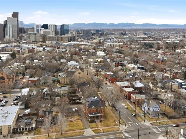 an aerial view of multiple house